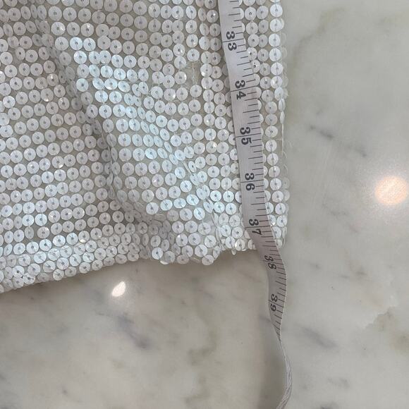 Anthropologie Forever That Girl White Sequin Midi Strapless Dress Small NWT - Picture 5 of 13